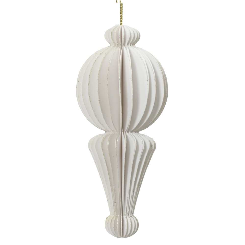 Στολίδι Χάρτινο Λευκό Δ5.5xΥ12cm Decoris 709420-3 - 