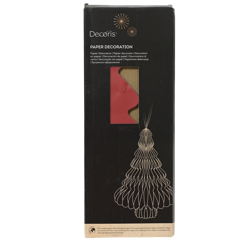 Δέντρο Χάρτινο Κόκκινο Δ30xΥ40cm Decoris 709438 - 2