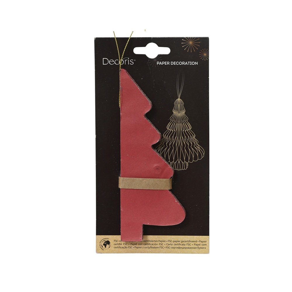 Δέντρο Χάρτινο Κόκκινο Δ11.25xΥ15cm Decoris 709440 - 2