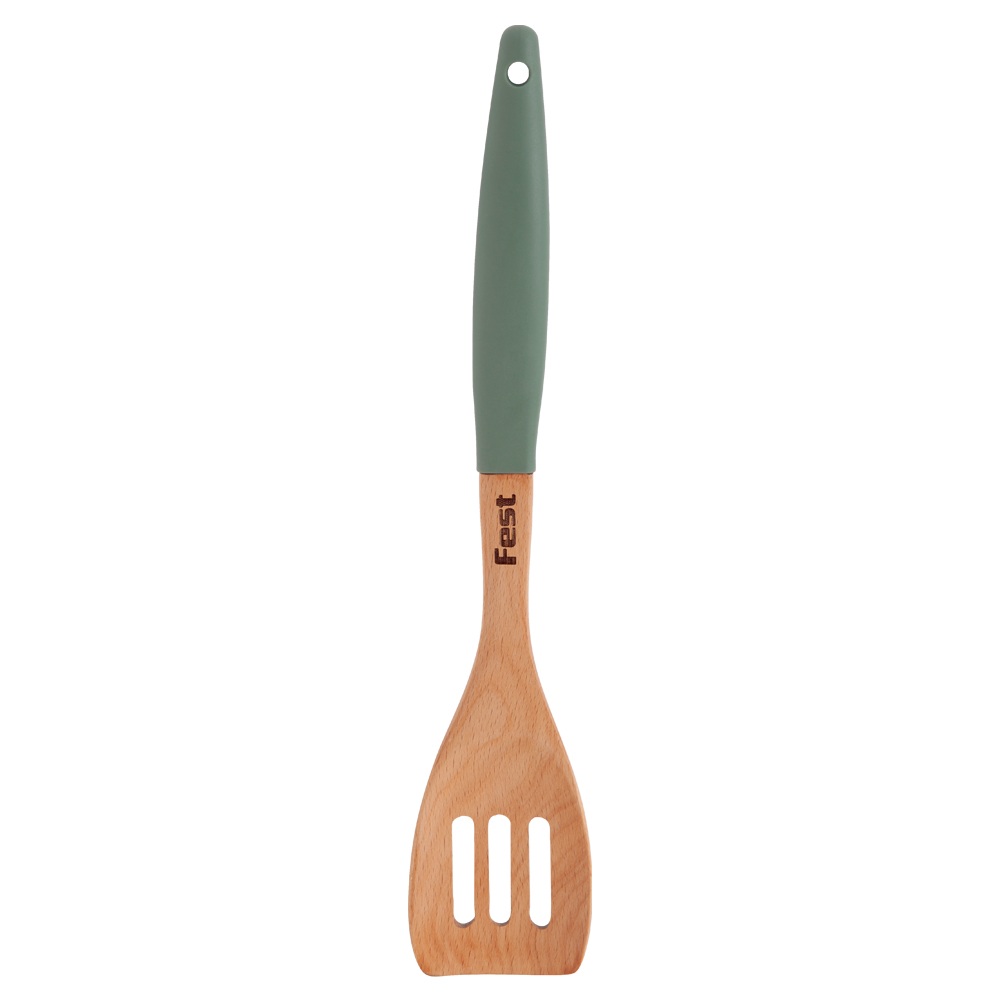 Σπάτουλα Τρυπητή Ξύλινη Οξιάς για Μαγείρεμα Green Fest 4943022 - 