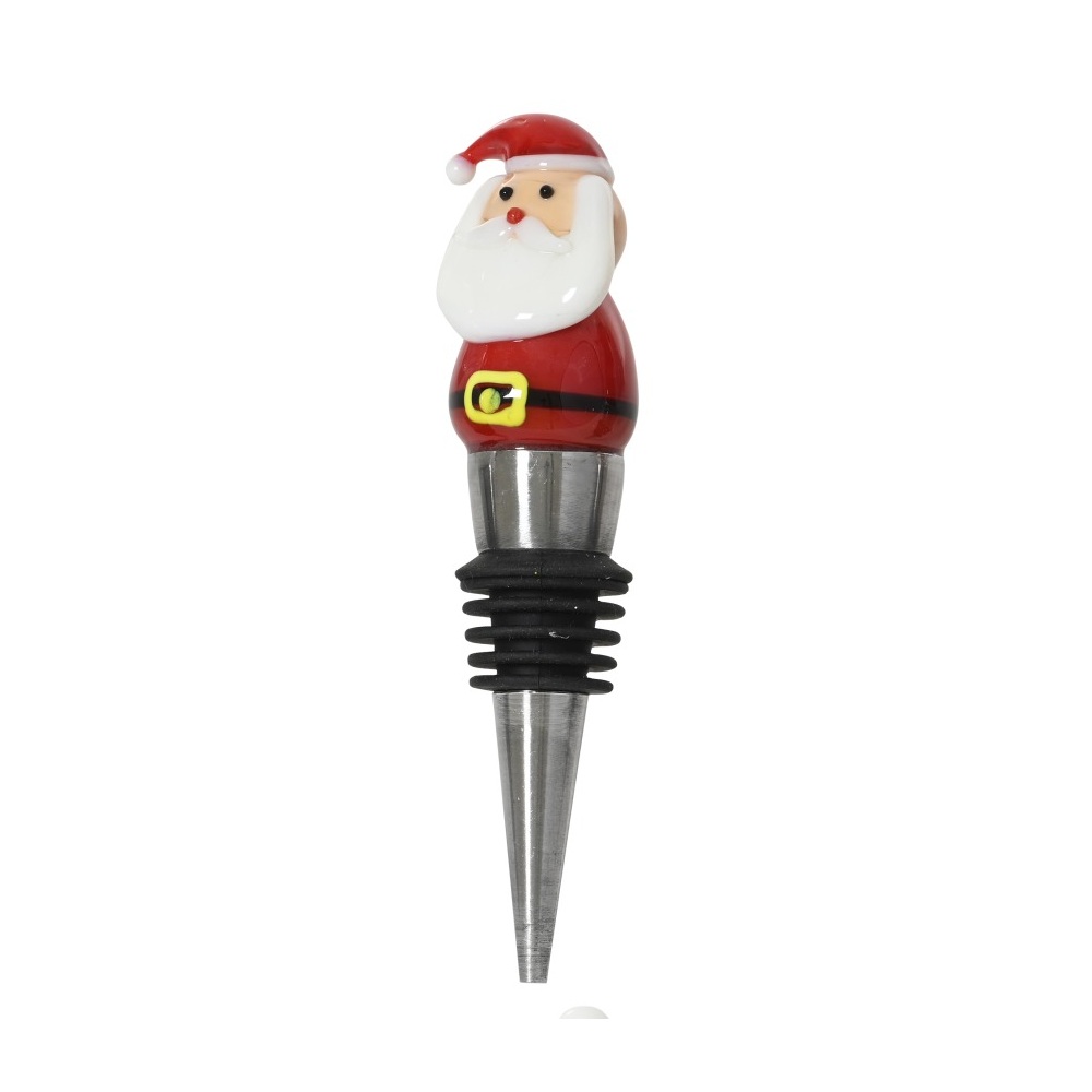 Πώμα Μπουκαλιού Ανοξείδωτο με Γυάλινη Διακόσμηση Άγιο Βασίλη Decoris 389922-2 - 