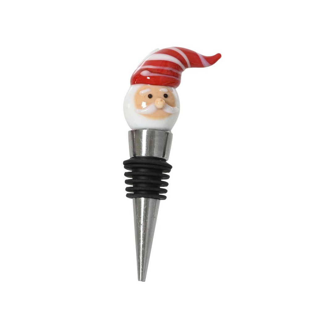 Πώμα Μπουκαλιού Ανοξείδωτο με Γυάλινη Διακόσμηση Άγιος Βασίλης Decoris 389922-4 - 