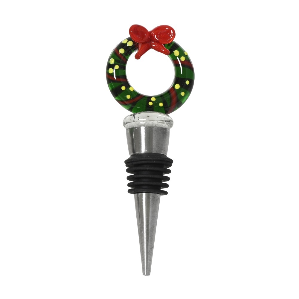 Πώμα Μπουκαλιού Ανοξείδωτο με Γυάλινη Διακόσμηση Στεφάνι Decoris 389922-6 - 