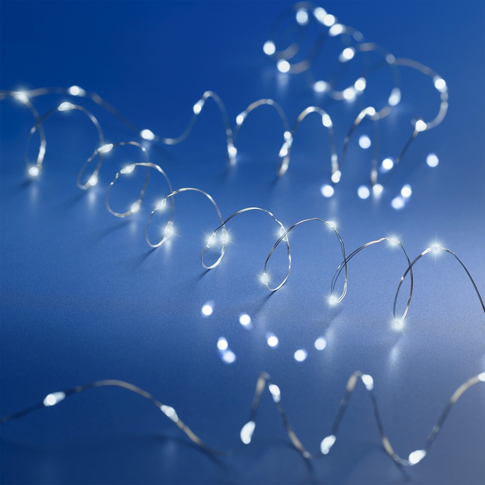 Φωτάκια Micro LED Μπαταρίας Εσωτερικού Χώρου Cool White 100 LED 4,95m Lumineo 485032 - 4