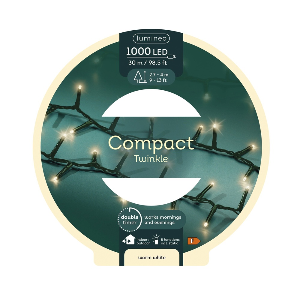 Φωτάκια LED Compact Εξωτερικού Χώρου 8 Λειτουργιών Twinkle Warm White 1000 LED 30 m Lumineo 495863 - 4