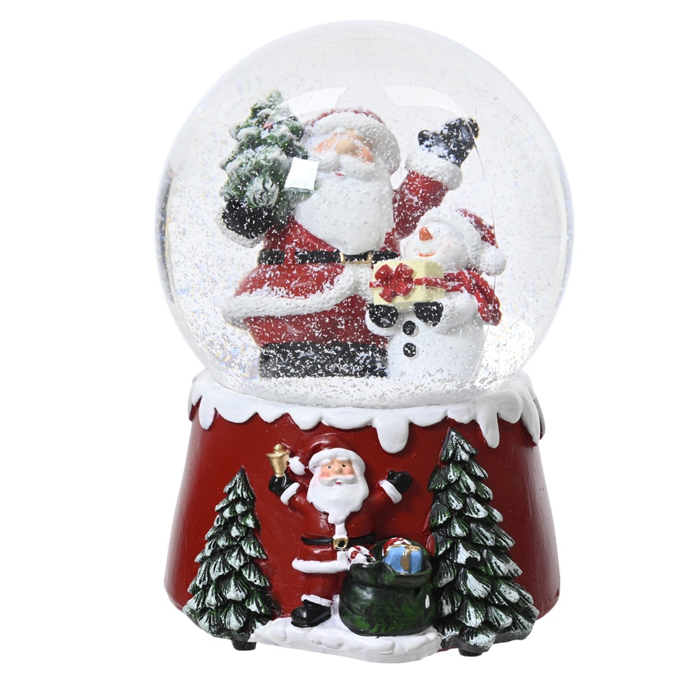 Χριστουγεννιάτικη Μουσική Χιονόμπαλα Γυάλινη με Φιγούρες Polyresin Ø10 × 14,5 cm Decoris 535898-2 - 