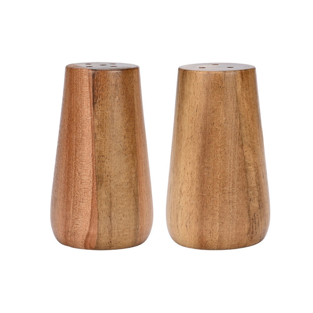 Δοχεία Μπαχαρικών Ξύλινα Ακακίας Allure Σετ 2 τεμ 4,6x8cm Estia 01-27827 - 