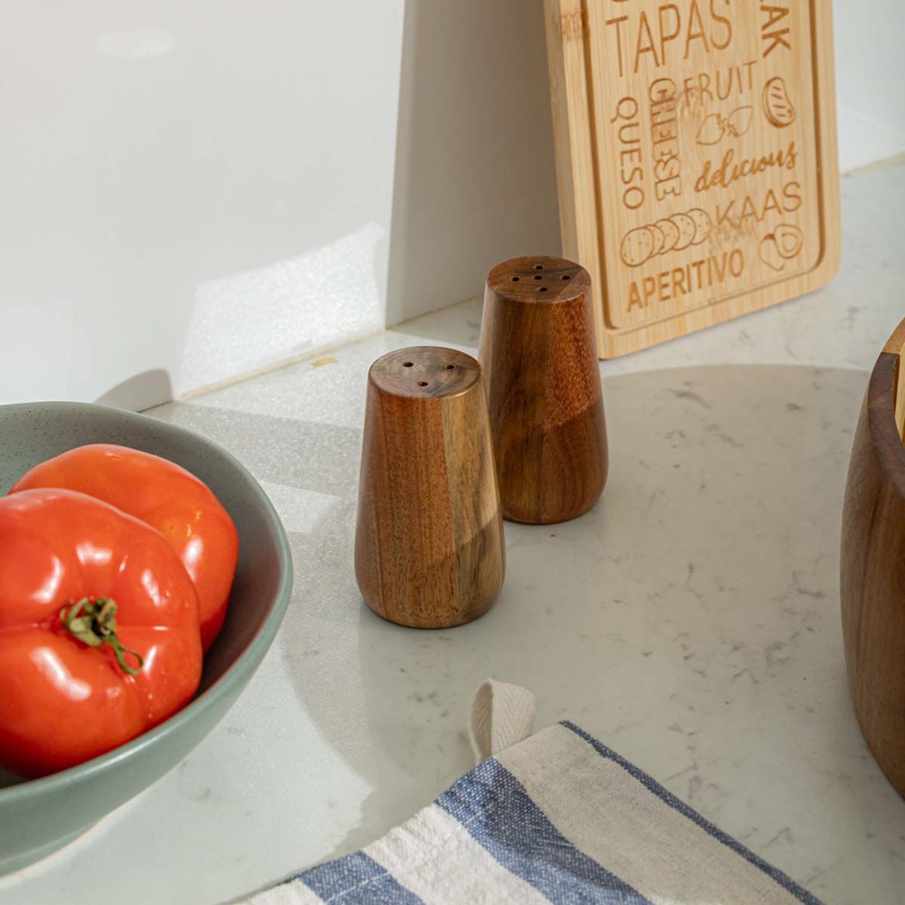 Δοχεία Μπαχαρικών Ξύλινα Ακακίας Allure Σετ 2 τεμ 4,6x8cm Estia 01-27827 - 3