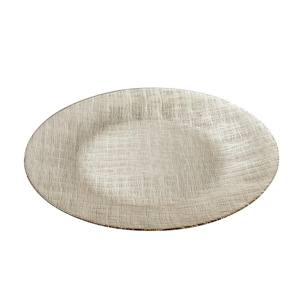 Πιάτο Παρουσίασης / Σουπλά Γυάλινο Ασημί Ø33 cm ESPIEL SUP101K4 - 