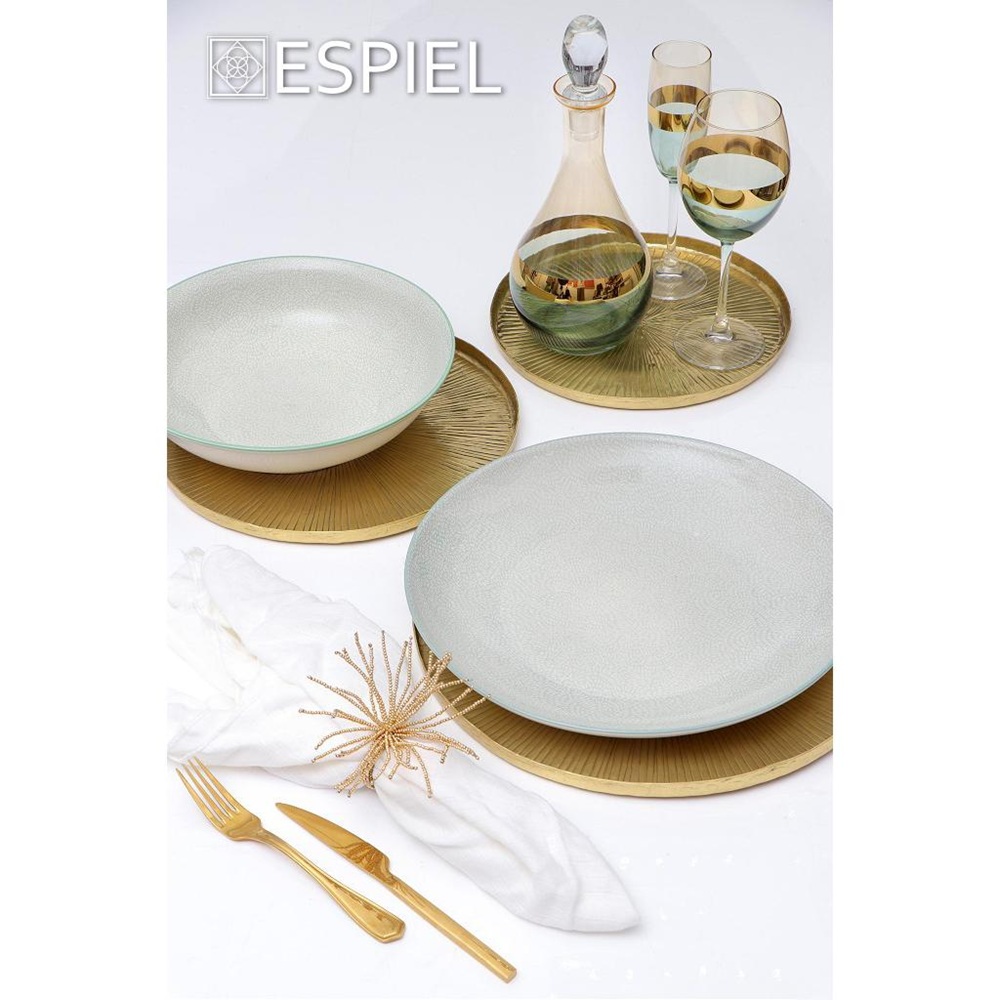 Δαχτυλίδι Πετσέτας Γυαλί & Μέταλλο Χρυσό 6 cm ESPIEL YRA110K6 - 2