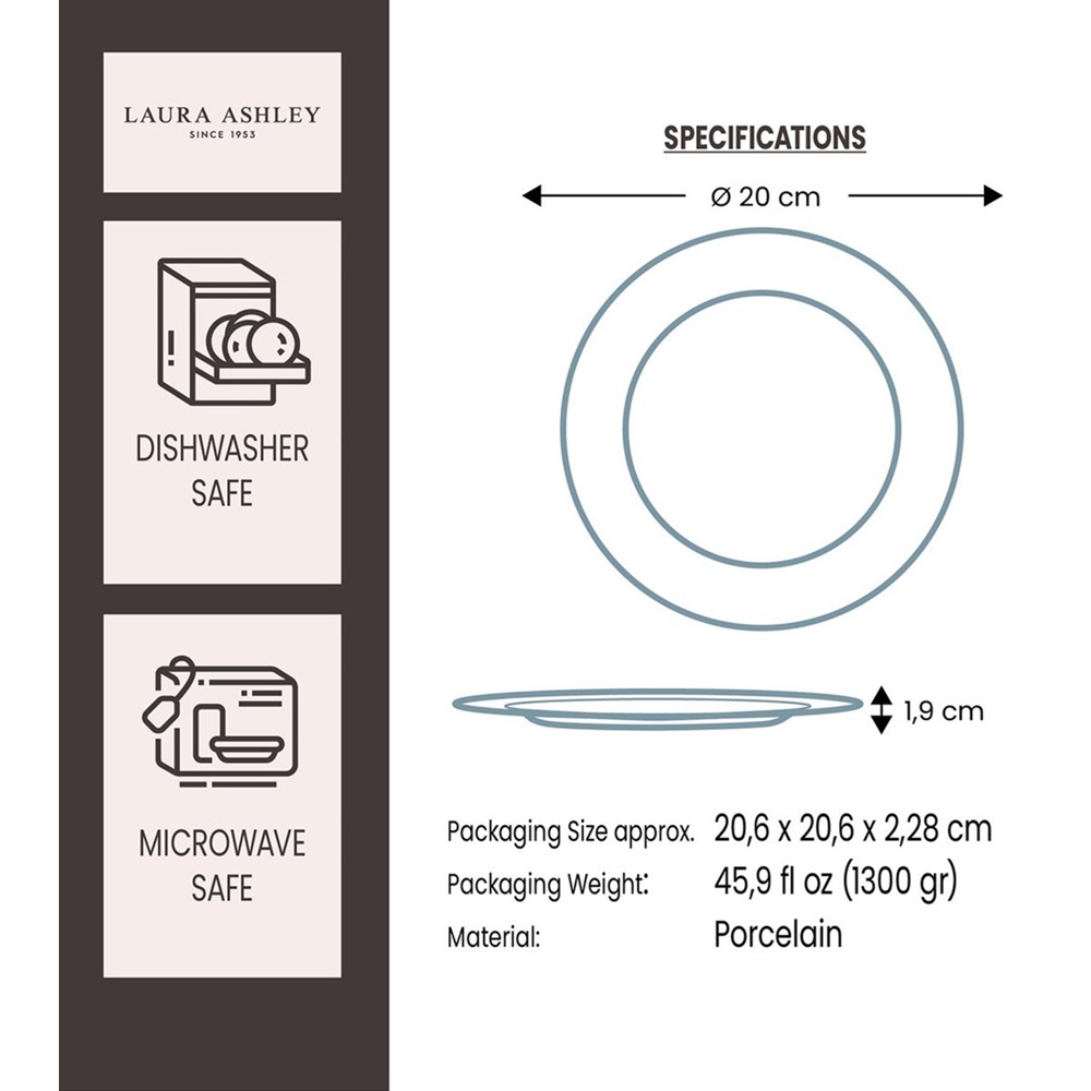 Πιάτο Ρηχό Πορσελάνης 26 εκ. Heritage Seaspray Candy Laura Ashley – LA180456 - 4