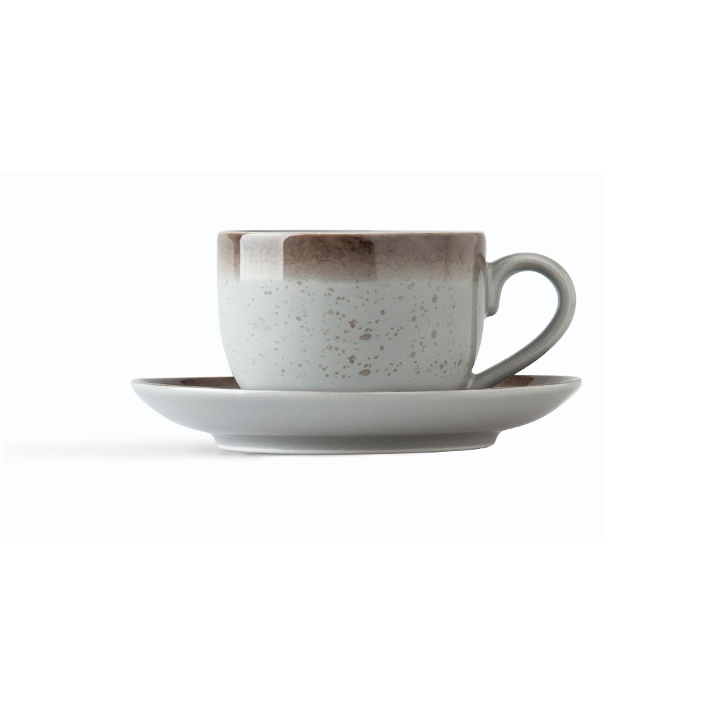 Φλυτζάνι Τσαγιού 220ml Πορσελάνης με Πιατάκι Stigmes Basics Ionia 1070118 - 1