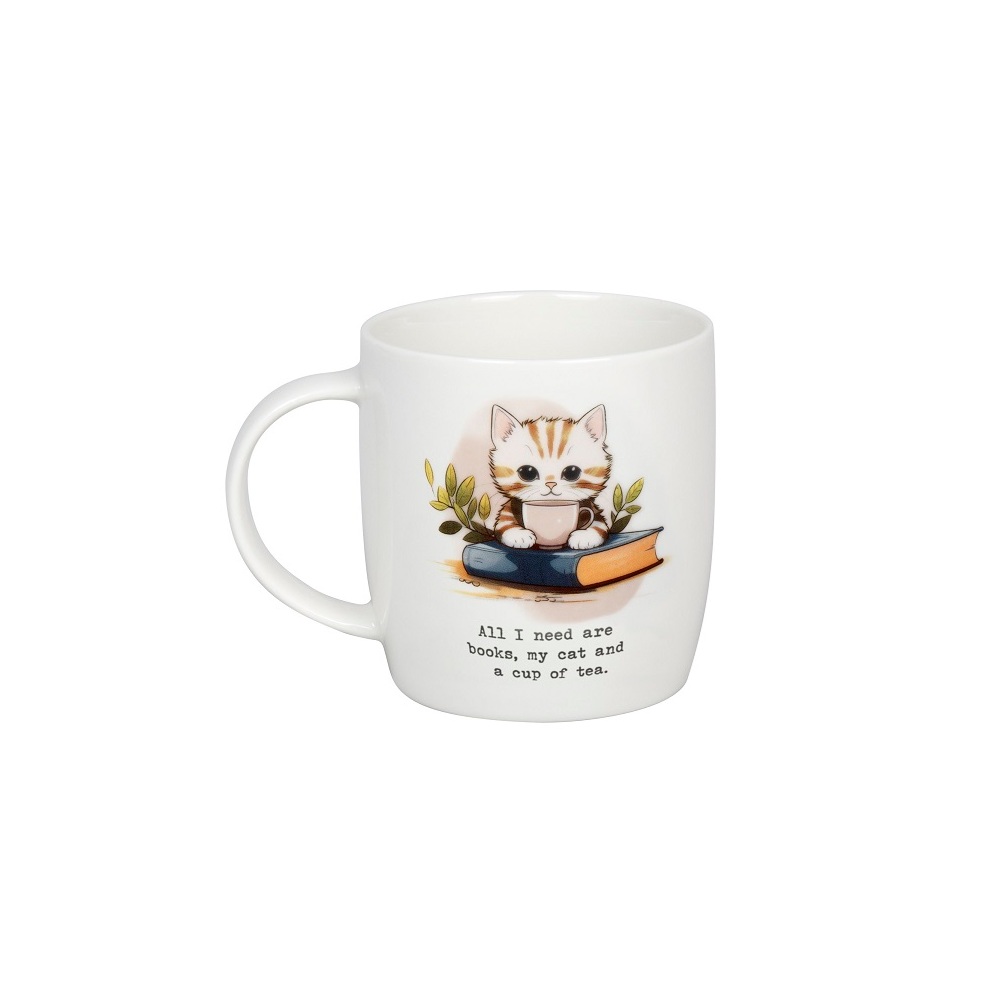 Κούπα Πορσελάνης «Books, Cat & Tea» 400ml Konitz 1172752911 - 2