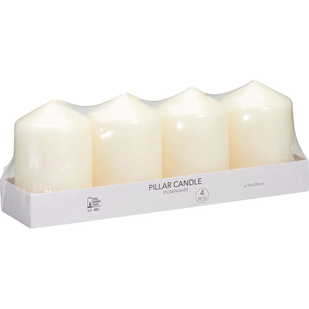 Κεριά Παραφίνης Σετ 4 Τεμαχίων Off White Ø7x10cm Koopman TL3100060 - 