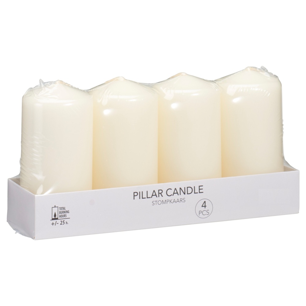 Κεριά Παραφίνης Σετ 4 Τεμαχίων Off White Ø7x15cm Koopman TL3100200 - 