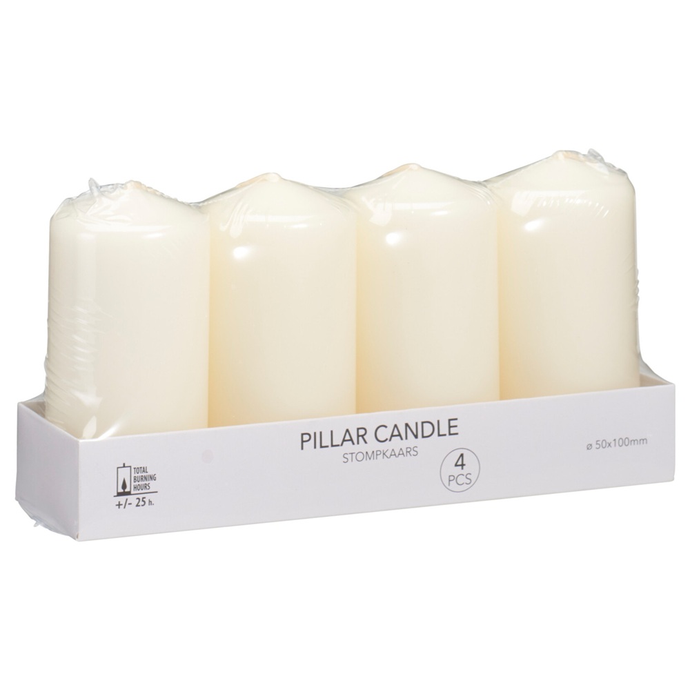 Κεριά Παραφίνης Σετ 4 Τεμαχίων Off White Ø5x10cm Koopman TL3100300 - 