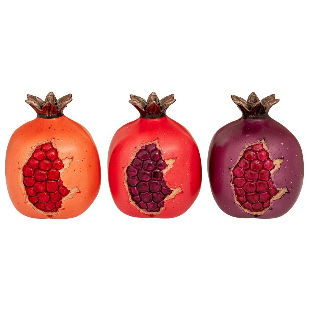 Διακοσμητικά Ρόδια Πολυρεζίν Σετ 3τμχ Πολύχρωμα 26 x 11 x 9 εκ. Ai Decoration 91152 - 