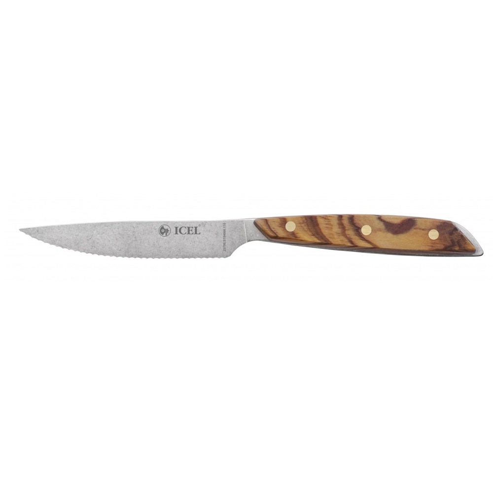 Μαχαίρι Steak Ανοξείδωτο X50CrMoV15 Με Ξύλινη Λαβή Ελιάς 11cm Icel Table Selection 23700.ST04000.110 - 