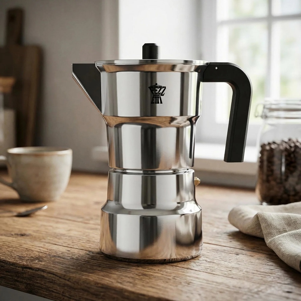 Καφετιέρα Moka Espresso Αλουμινίου 6 Φλιτζάνια Ασημί Pezzetti Solidexpress 040.300003 - 2