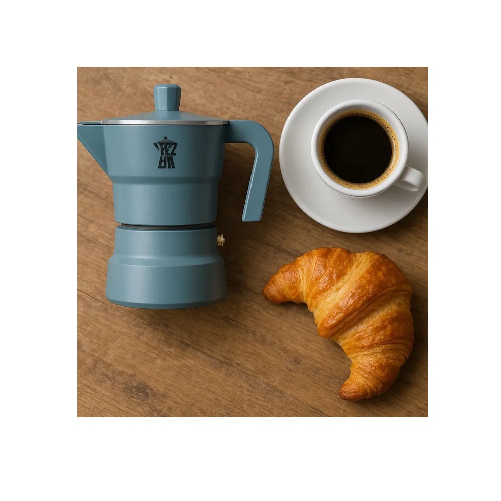Καφετιέρα Moka Espresso Αλουμινίου 3 Φλιτζάνια Greenish Vigor Pezzetti Solidexpress 040.300014 - 2