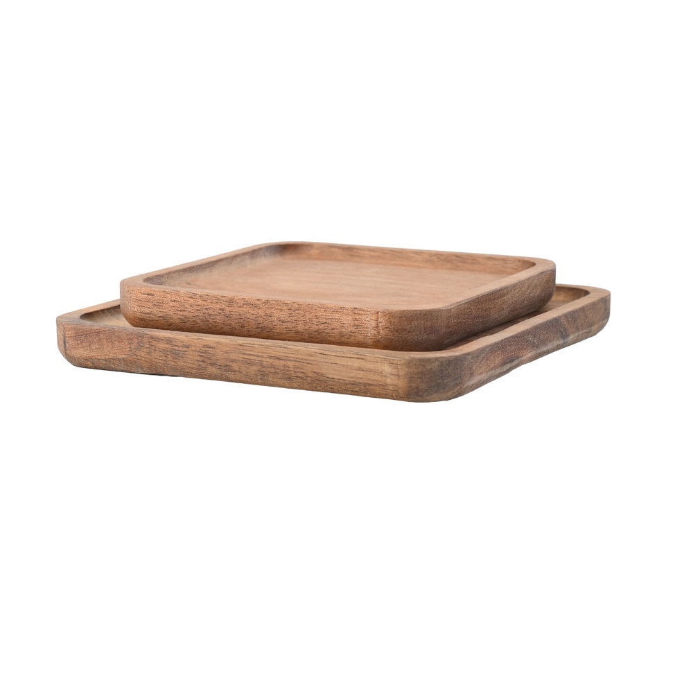 Δίσκοι Σερβιρίσματος Τετράγωνοι Ξύλο Ακακίας 15x15cm Σετ 2τμχ Estia Allure 01-30926 - 