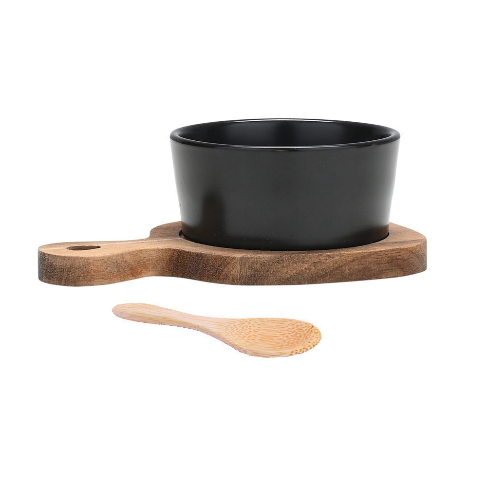 Δίσκος Σερβιρίσματος Ξύλο Ακακίας με Κεραμικό Μπολ και Κουτάλι Estia Allure 01-30896 - 