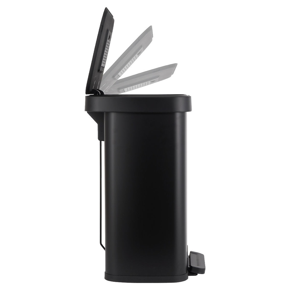 Κάδος Απορριμμάτων Ανοξείδωτο Ατσάλι 50lt Soft Close Ματ Μαύρος Estia Flatop 01-31978 - 2