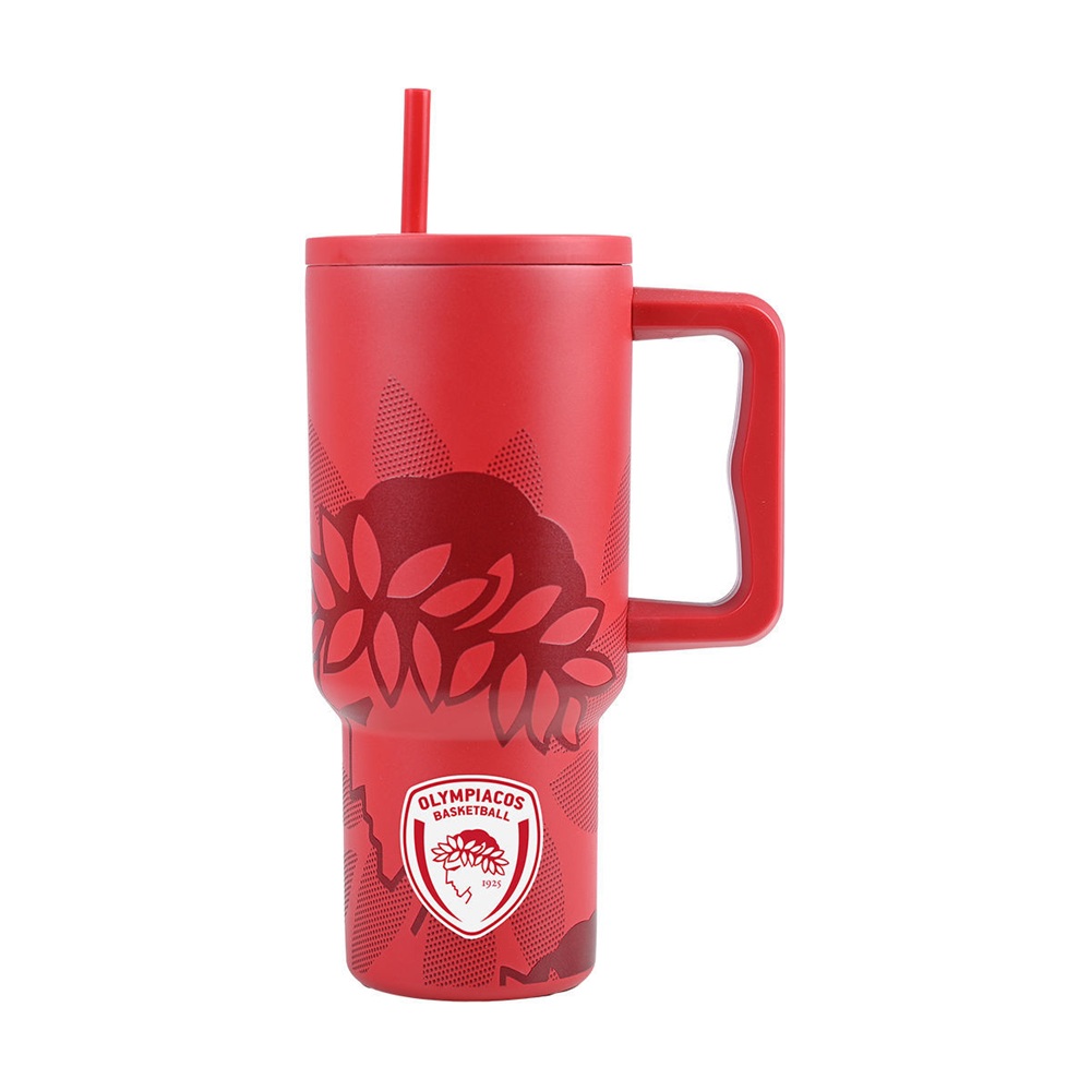 Θερμός Straw Tumbler XL Olympiacos BC Edition Κόκκινο 900ml Estia 01-35969 - 
