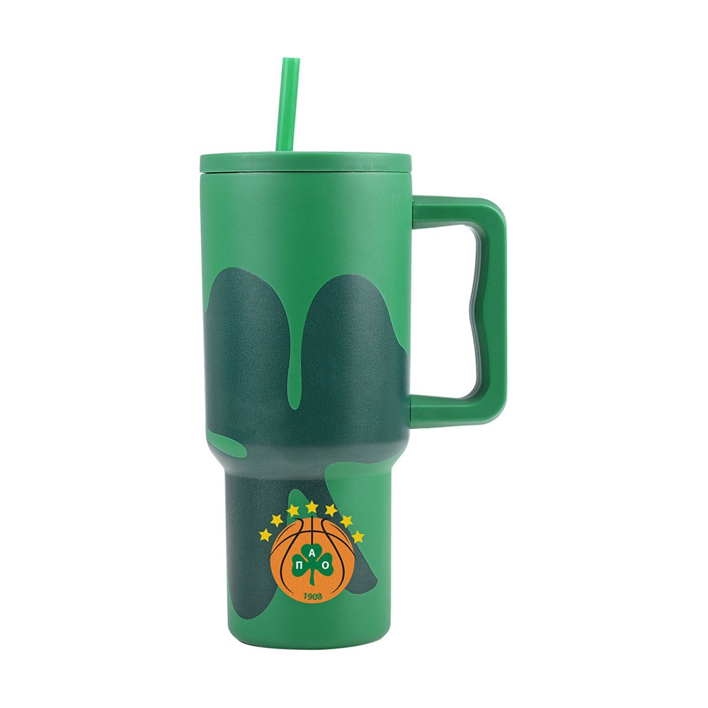Θερμός Straw Tumbler XL Panathinaikos BC Edition Πράσινο 900ml Estia 01-35983
