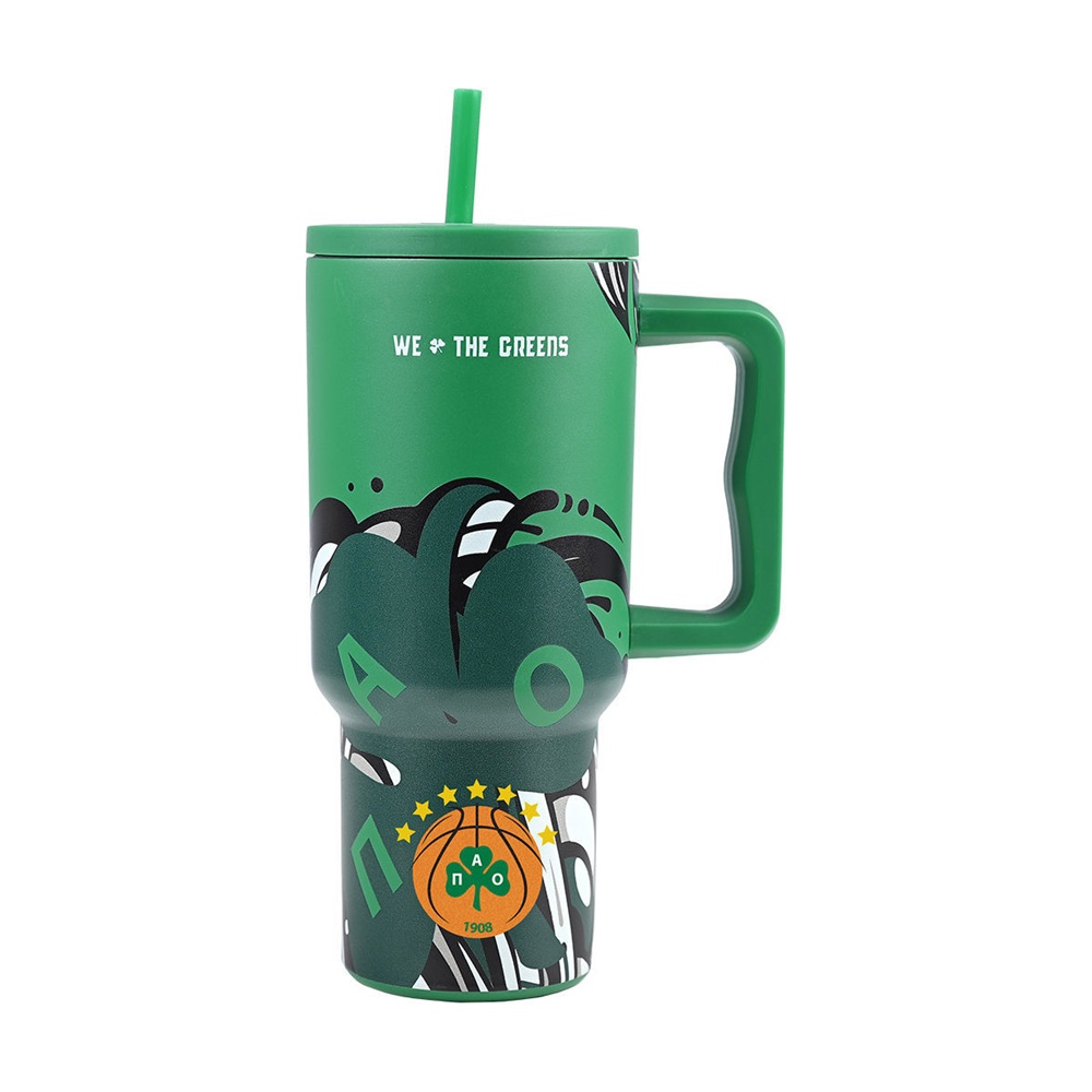 Θερμός Straw Tumbler XL Panathinaikos BC Edition We The Greens Πράσινο 900ml Estia 01-35990 - 