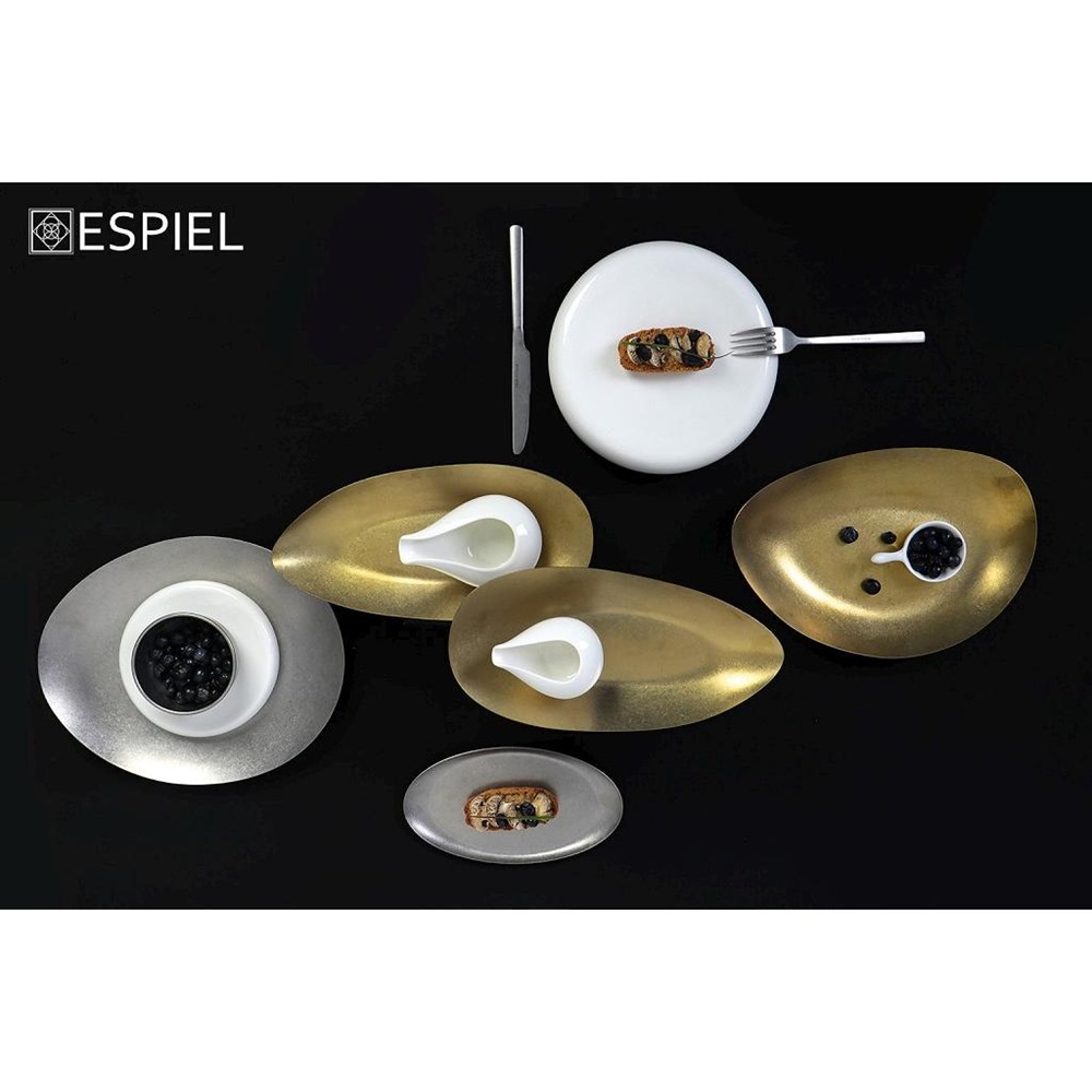 Πιάτο Βαθύ Τριγωνικό Ανοξείδωτο 18/10 Snow Grey 30x20cm ESPIEL SNOW FEV118 - 4