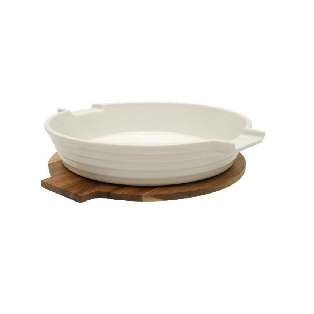 Πυρίμαχο Σκεύος Πορσελάνης με Καπάκι Ακακίας 27,7x24,4x6,2cm ESPIEL YUB106 - 