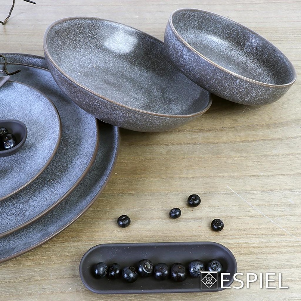 Πιάτο Βαθύ Stoneware Grey 17,5x4,5cm ESPIEL ETNA FRL104K4 - 3
