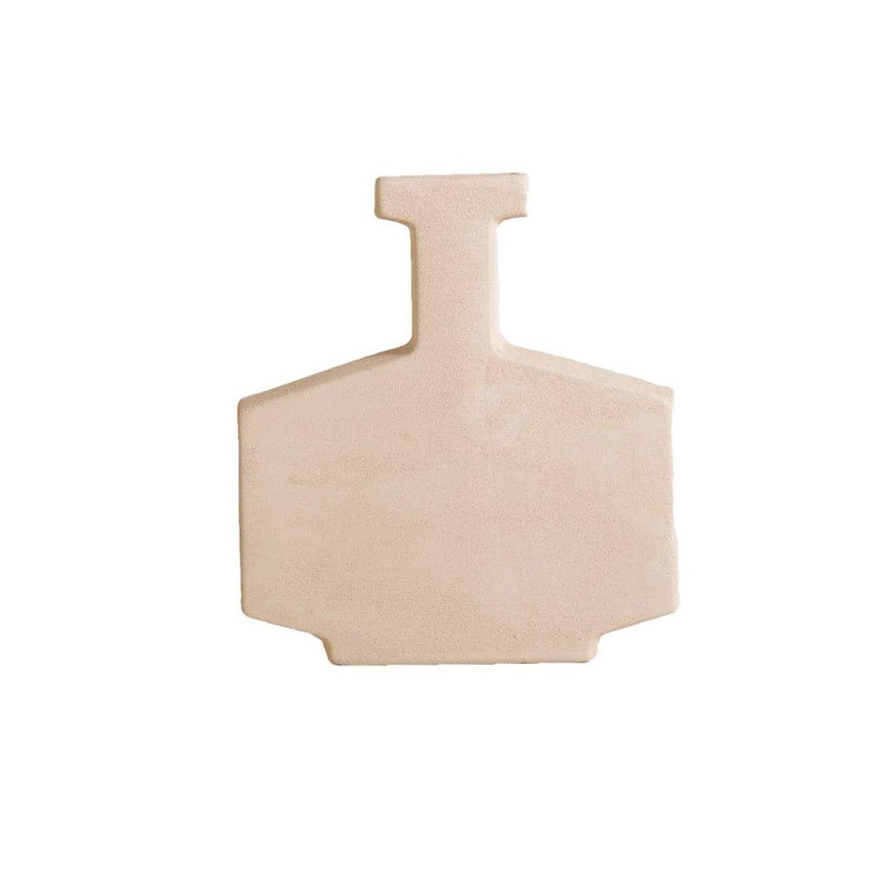 Βάζο Κεραμικό Πλακέ Μπεζ με Gold Patina 26,5x6,2x30cm ESPIEL TOF252 - 