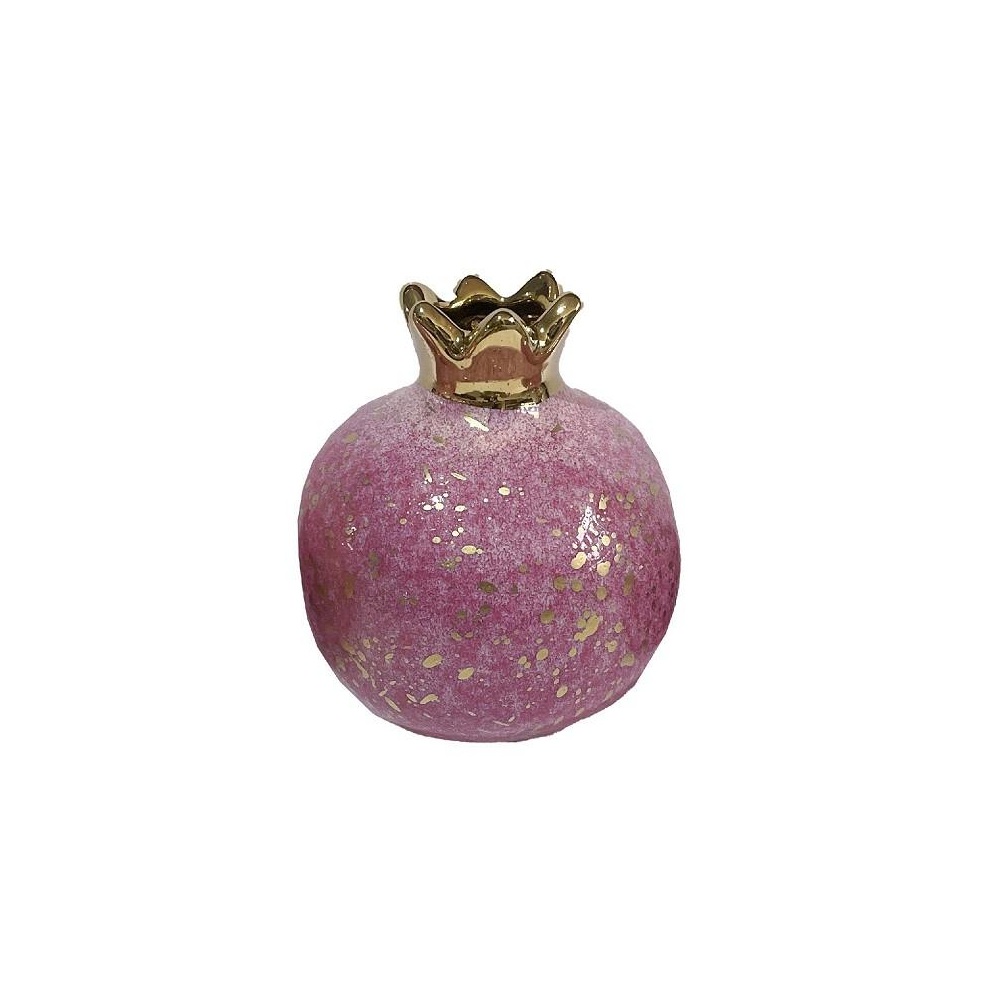 Ρόδι Κεραμικό Μωβ-Χρυσό 8x8x8cm ESPIEL ROD304K6 - 