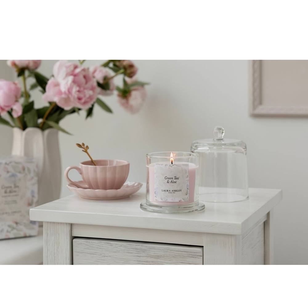 Κερί Αρωματικό Σόγιας Bell Green Tea & Aloe 210 gr Laura Ashley A2383 - 2