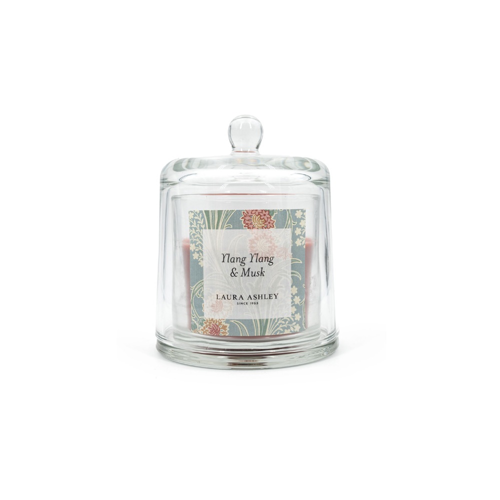 Κερί Σόγιας Γυάλινη Καμπάνα 210gr 11×15cm Laura Ashley Bell Ylang Ylang & Musk A2382 - 