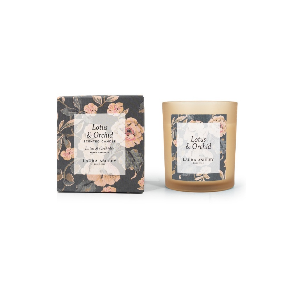 Κερί Αρωματικό Φυσικό Κερί Σόγιας Lotus & Orchid 200gr Giftbox Laura Ashley A2427 - 