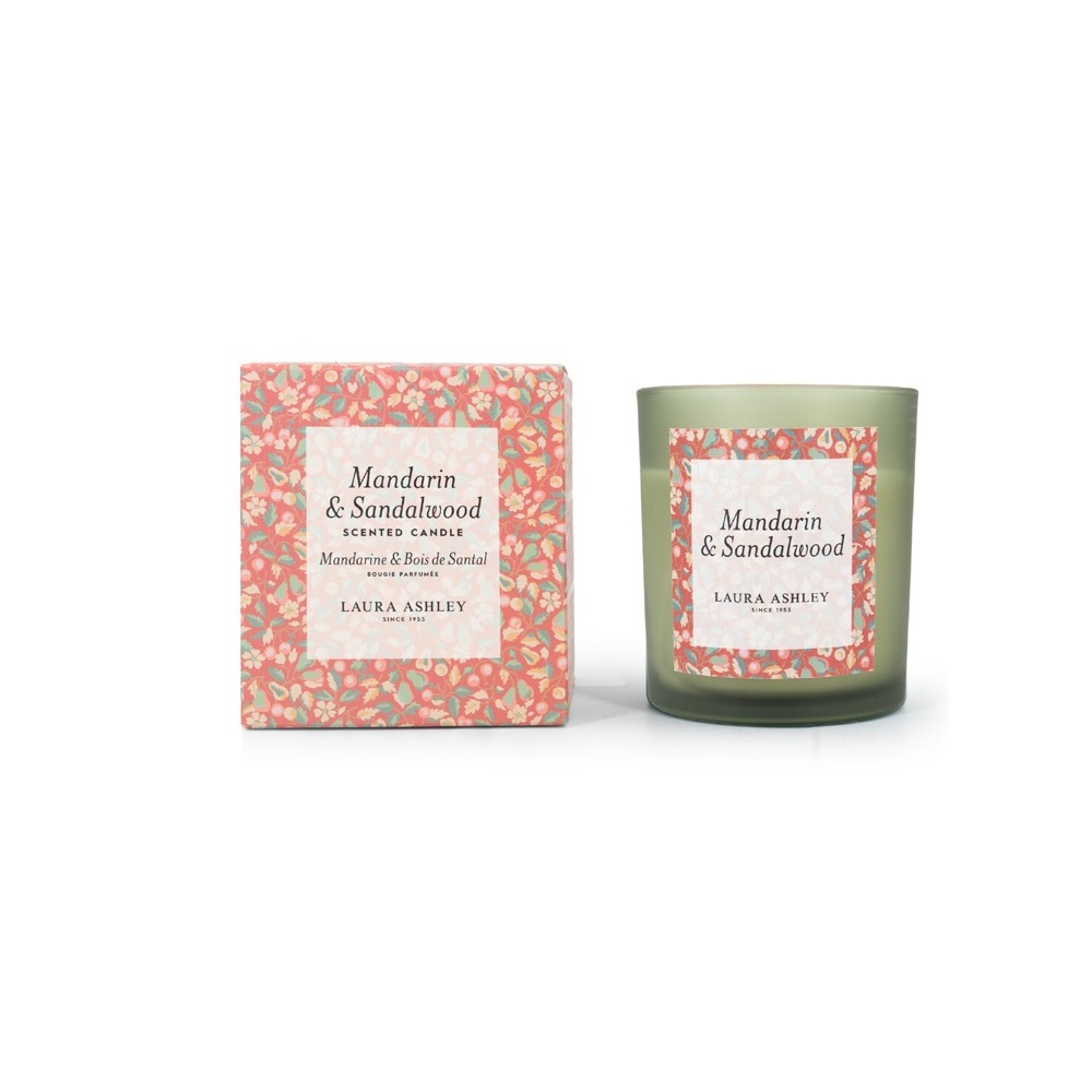 Κερί Αρωματικό Φυσικό Κερί Σόγιας Mandarin & Sandalwood 200gr Giftbox Laura Ashley A2426 - 