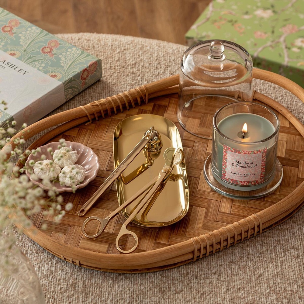 Σετ Περιποίησης Κεριών Μεταλλικό Χρυσό με Κηροσβέστη & Ψαλίδι Φυτιλιού Laura Ashley A2440 - 4