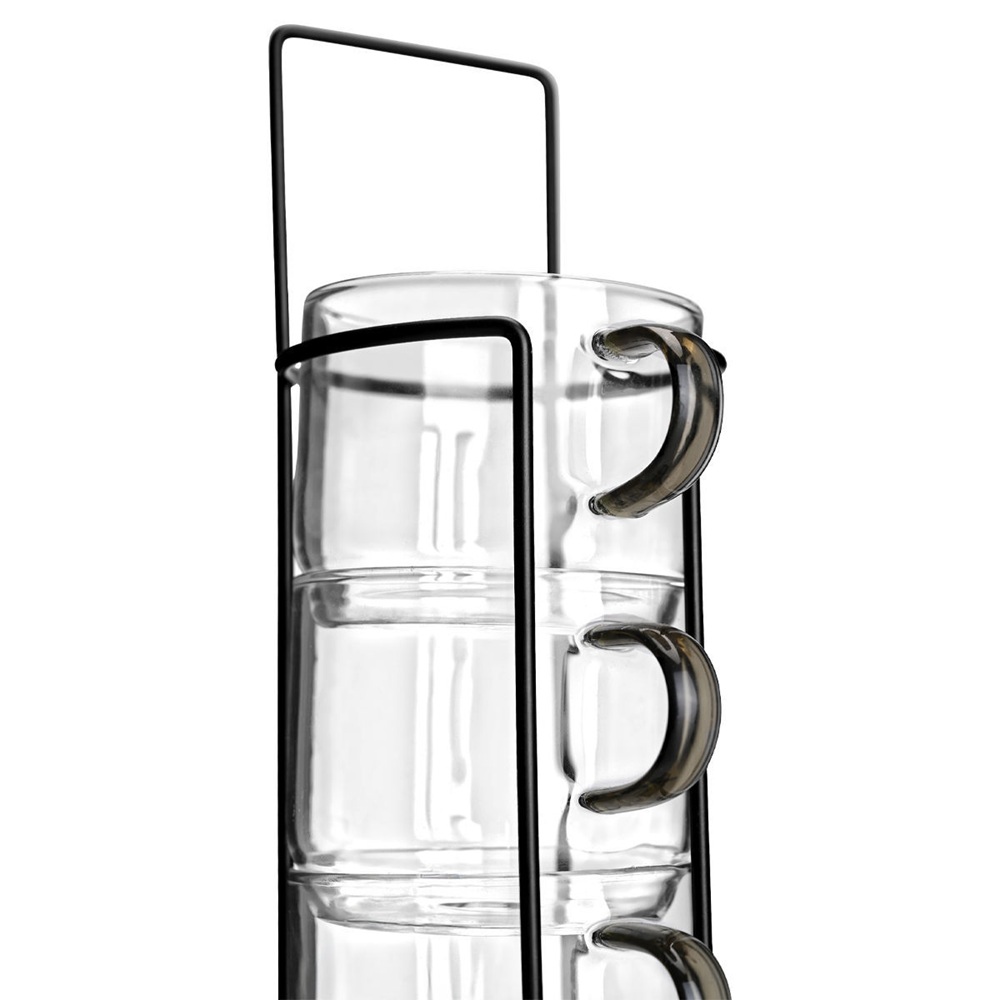 Κούπες Βοριοπυριτικό Γυαλί Σετ 4x210ml με Μεταλλική Βάση Estia 07-35372 - 3