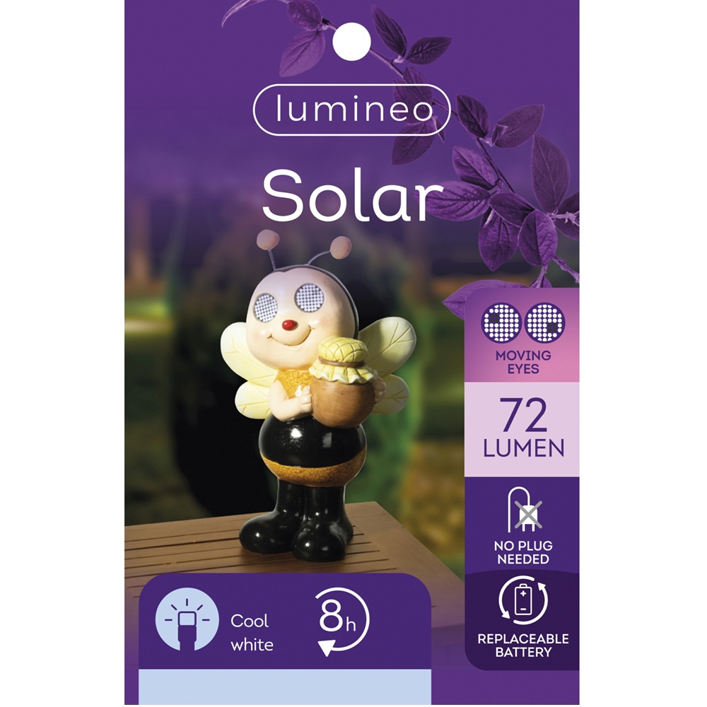 Ηλιακό Διακοσμητικό Φωτιστικό Μέλισσα Polyresin LED Cool White 72lm 35,5cm Lumineo 798536 - 4