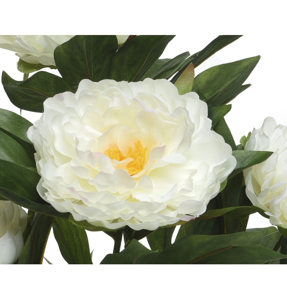 Διακοσμητικό Τεχνητό Φυτό Παιώνια Σε Γλάστρα Πολυεστέρας Λευκό 57cm Kaemingk 801071 - 2