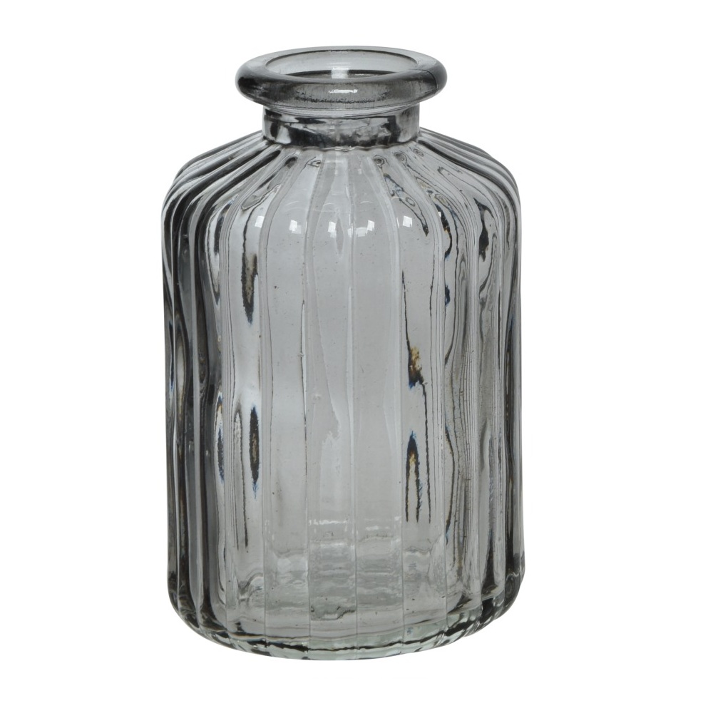 Βαζάκι Γυάλινο Διάφανο Γκρι 6,5x10cm Kaemingk 806913-1