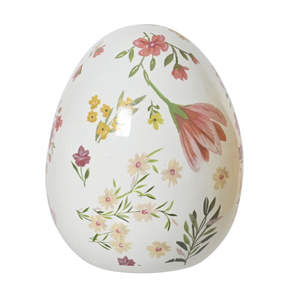 Πασχαλινό Διακοσμητικό Αυγό Δολομίτης Με Floral Σχέδιο 8cm Πολύχρωμο Kaemingk 811858-1 - 