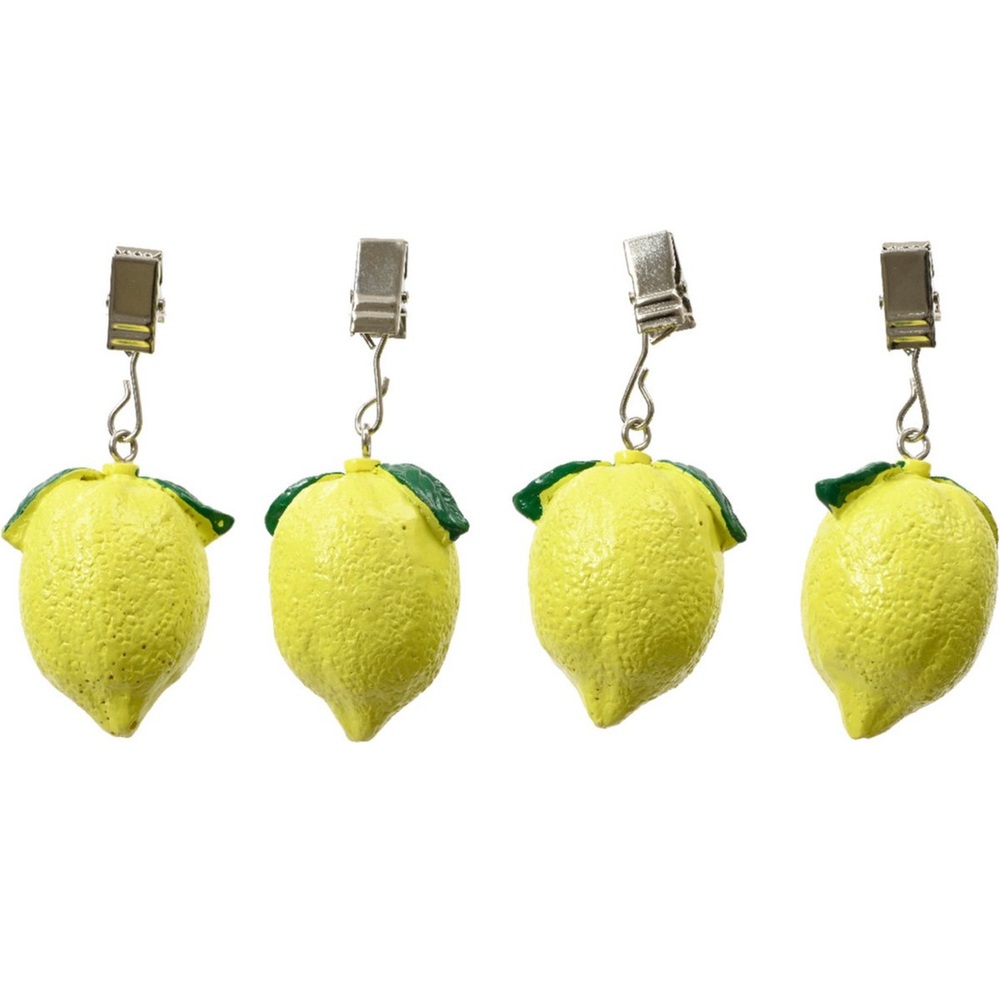 Βαρίδια Τραπεζομάντηλου Λεμόνι Polyresin Σετ 4 Τεμαχίων Decoris 829486 - 