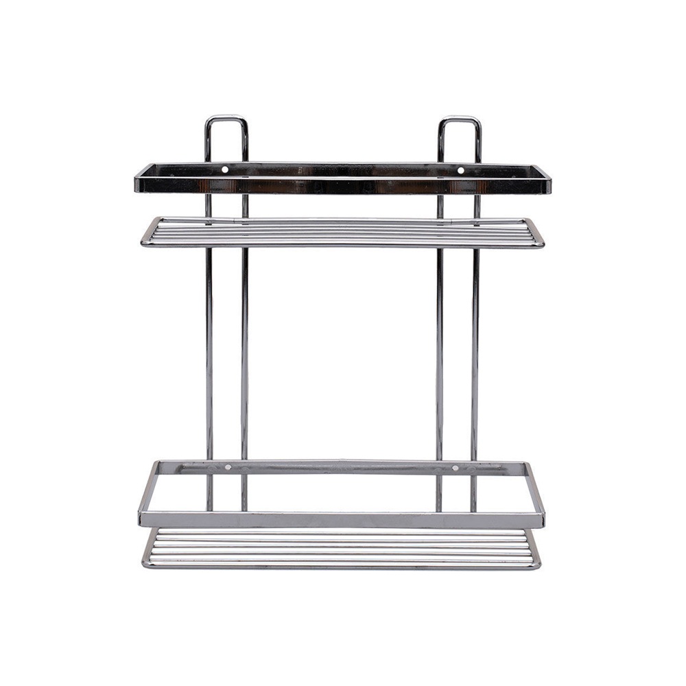 Εταζέρα Μπάνιου Μεταλλική Χρωμίου 2 Θέσεων 27x25x12,5cm Elegant Estia 02-8680 - 2