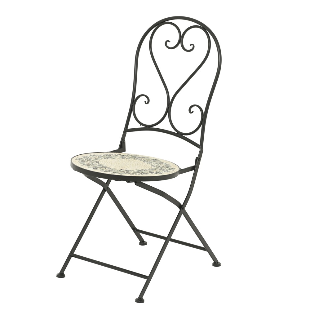 Καρέκλα Bistro Πτυσσόμενη Ατσάλινη Με Μωσαϊκό Athens 39x50x93cm Kaemingk 843745 - 