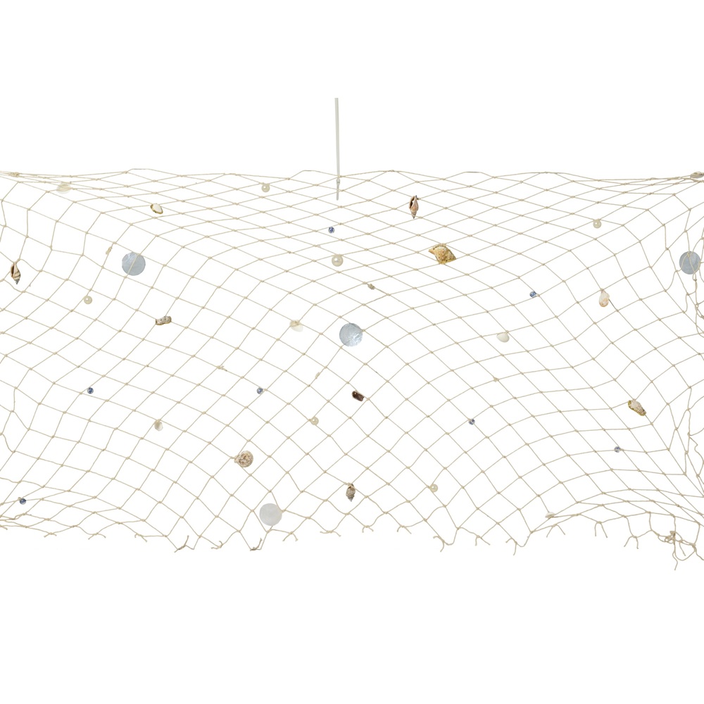 Διακοσμητικό Δίχτυ Ψαρέματος Με Κοχύλια Πέρλες Capiz Πολυεστερικό Φυσικό 100x140cm Kaemingk 858592 - 