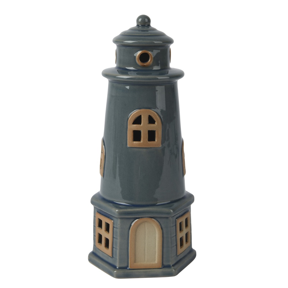 Φάρος Πορσελάνη Μπλε 8,6x8,6x22cm Kaemingk 863915 - 